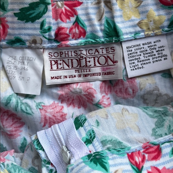 Vintage Pendleton | Floral & Striped Pencil Skirt XS Boho Retro 80s 90s - Picture 4 of 6